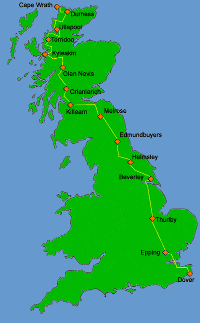 Clickable Map - Dover to Cape Wrath