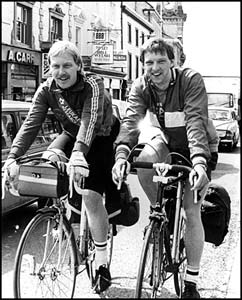 Cycling through Kendal High street - 1986